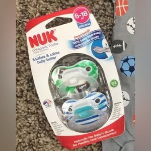 “NUK” Silicone Pacifiers Set Of 2                 Boys 6-18 Months   NWT